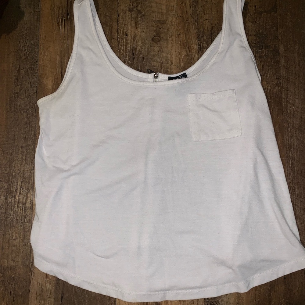 Cropped tank Top with Front pocket and back zipper